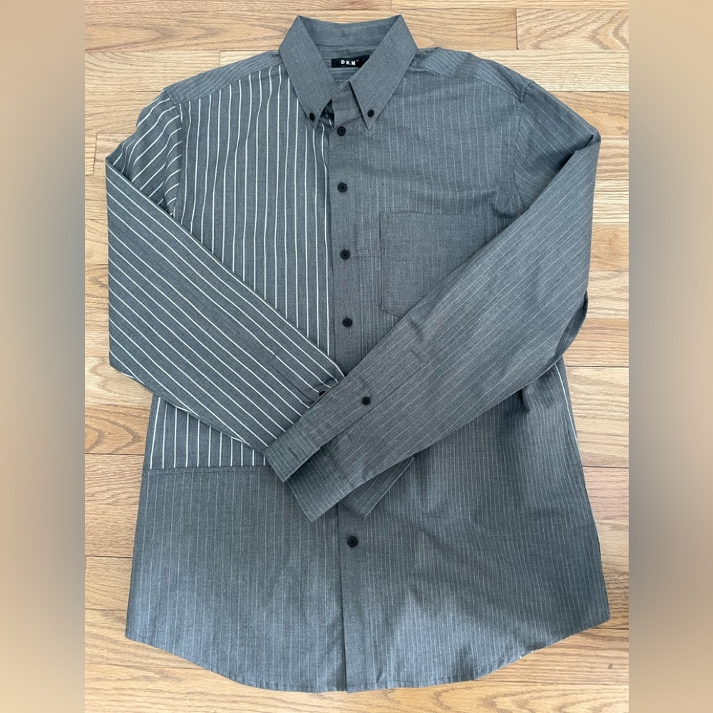 NWOT DKNY stripped button down shirt, size S